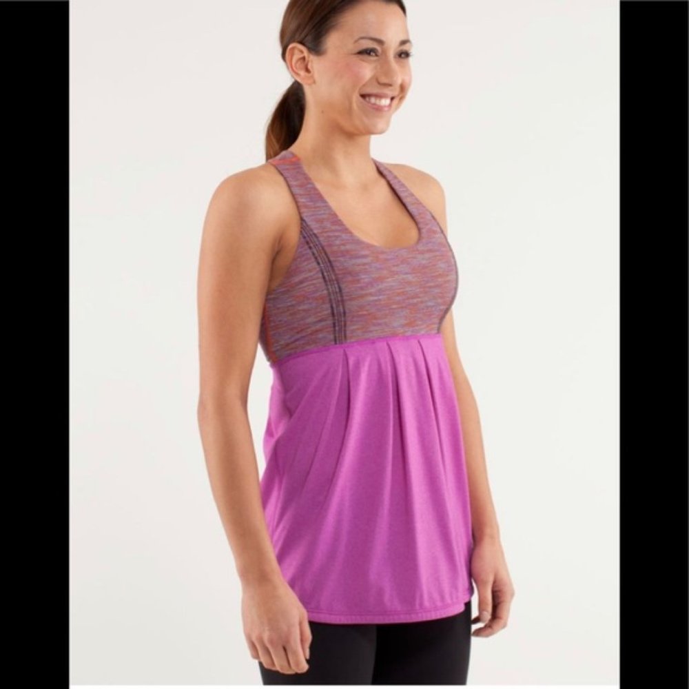 LULULEMON I Ultra Violet Purple Power Dance Yoga Athletic Shelf-Bra Tank Top, 6